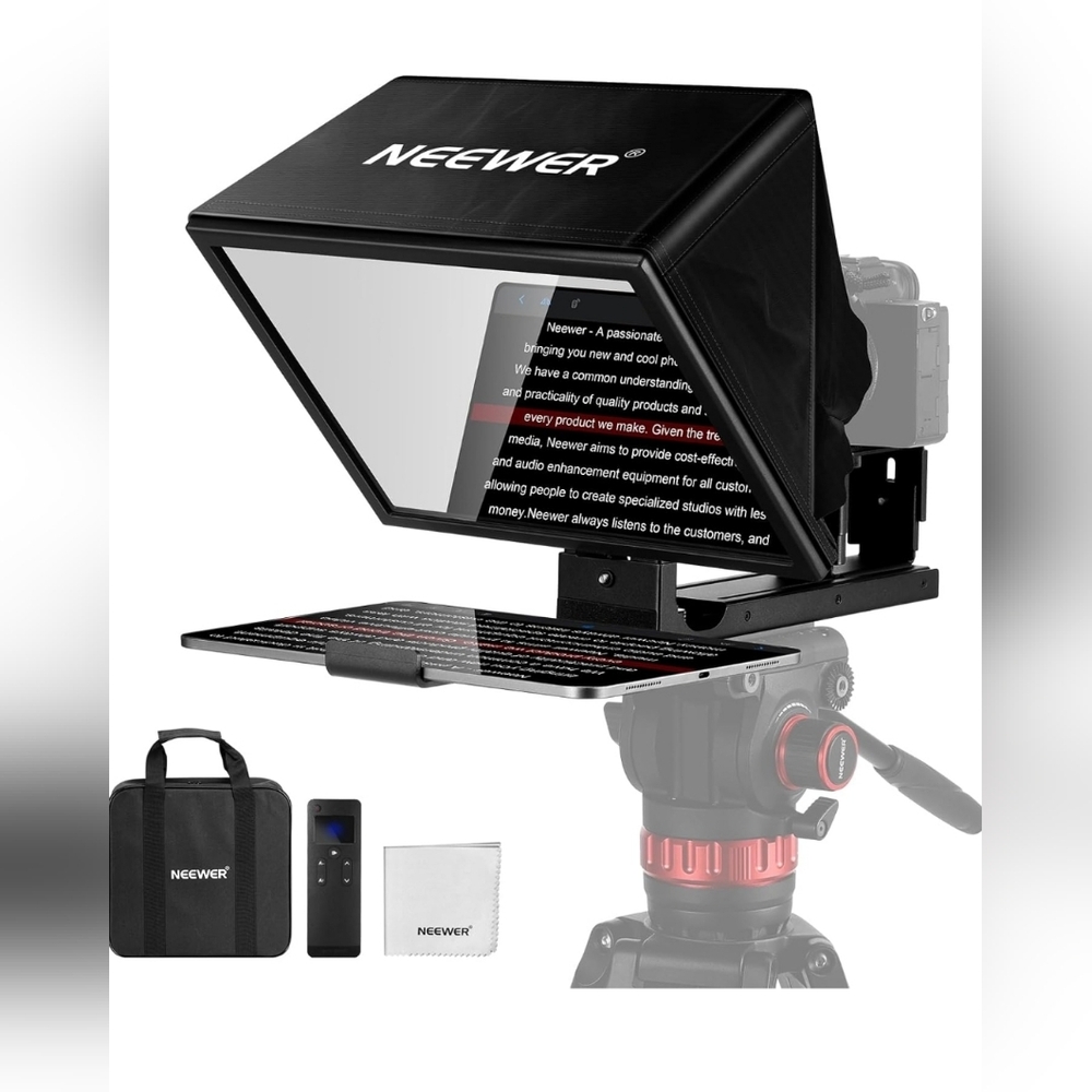 NEEWER X12B 12" Teleprompter w/ Remote for iPad Tablet Phone DSLR